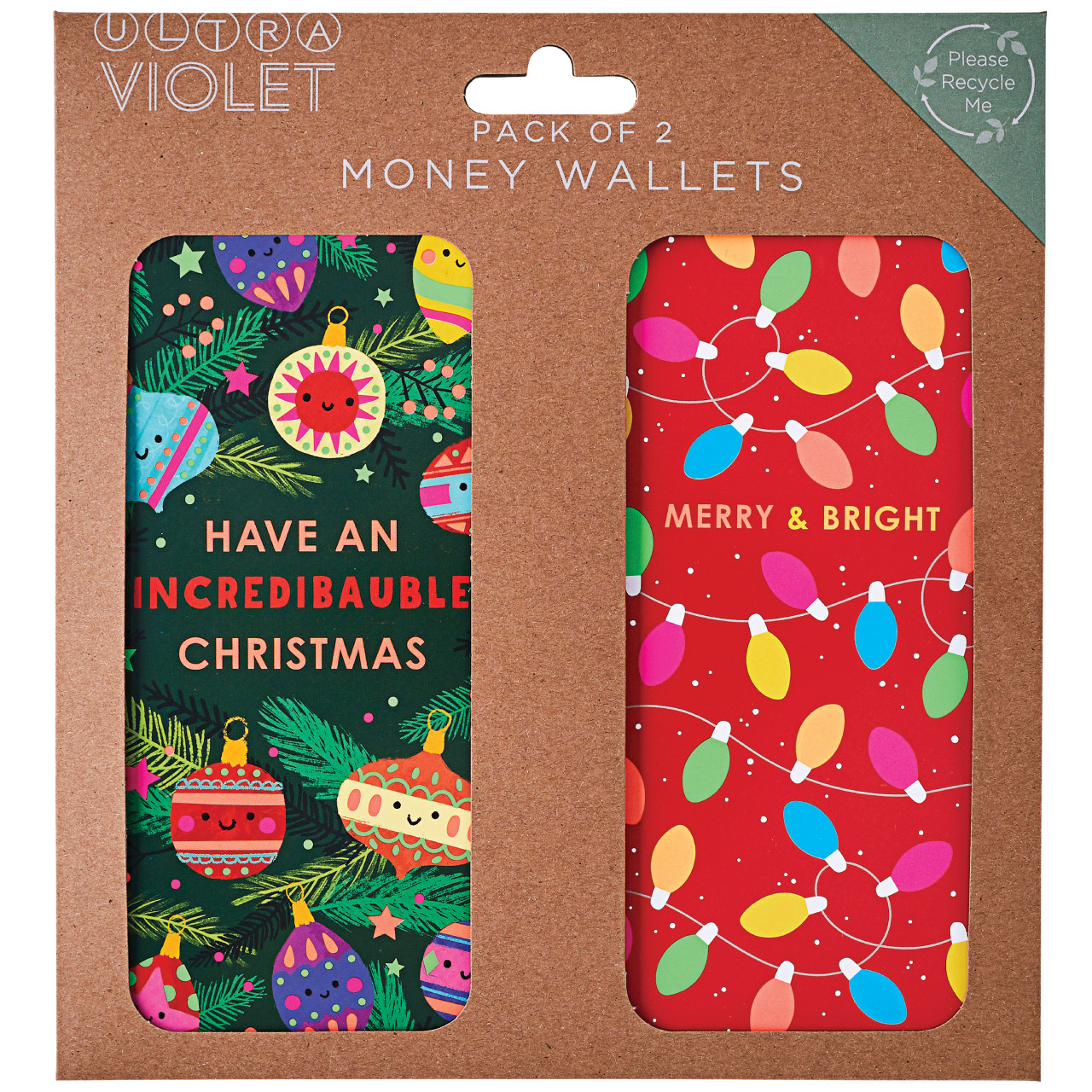 Ultra Violet Christmas Money Wallets (2 pack)