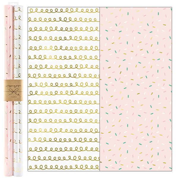 Sprinkles & Swirls Wrapping Paper - 70cm x 2m (2 pack)