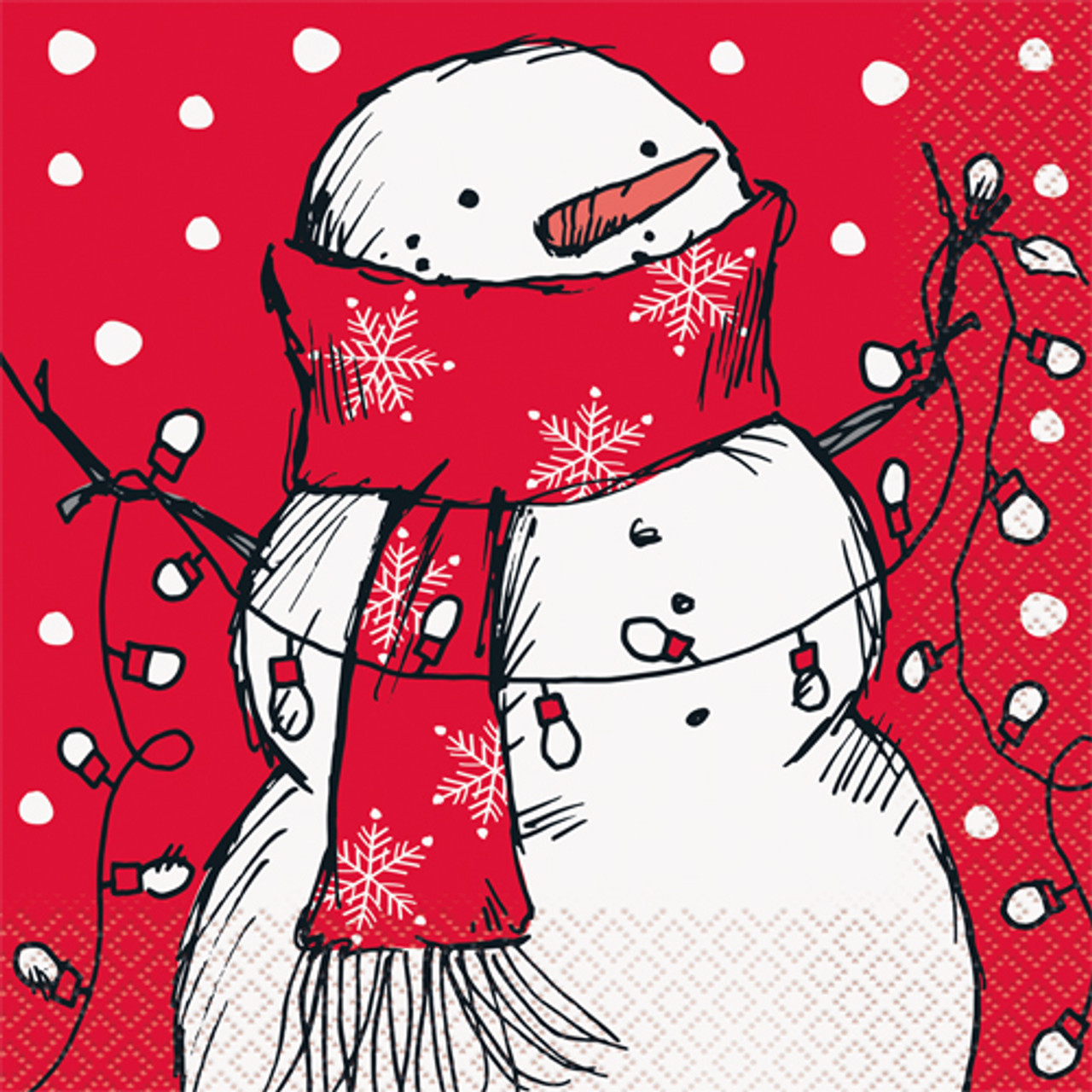 Red Scarf Snowman Paper Napkins (16)