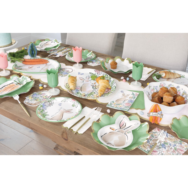 Dainty Easter Basket-Shaped Luncheon Napkins 16ct