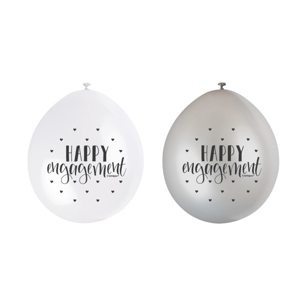 "Happy Engagement" 9 inch Latex Balloons (10 pack)