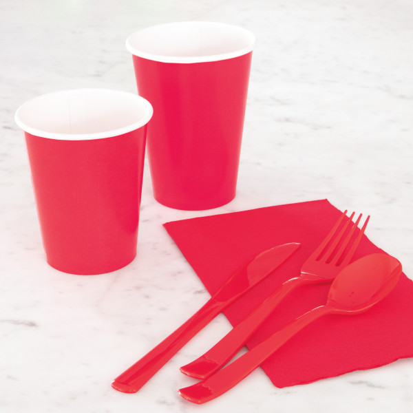 Red Plastic Cutlery Set (18 Pack)