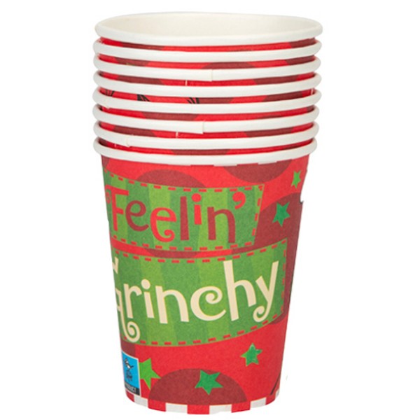 Feelin' Grinchy Red Paper Cups (8 pack)