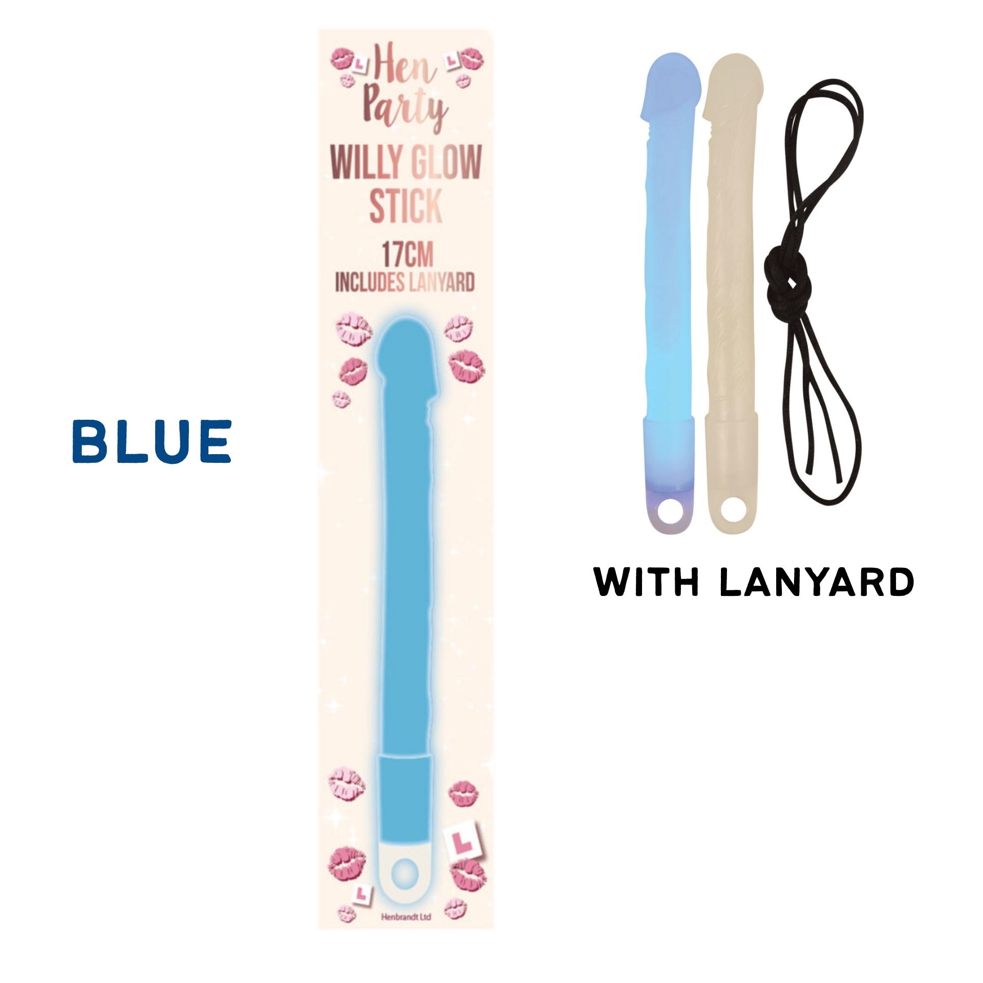 Hen Party Willy Glow Sticks with Lanyards (17.5cm) 