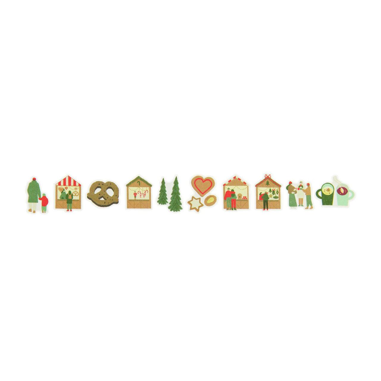 Christmas Market Washi Stickers - 2cm (200 pack)