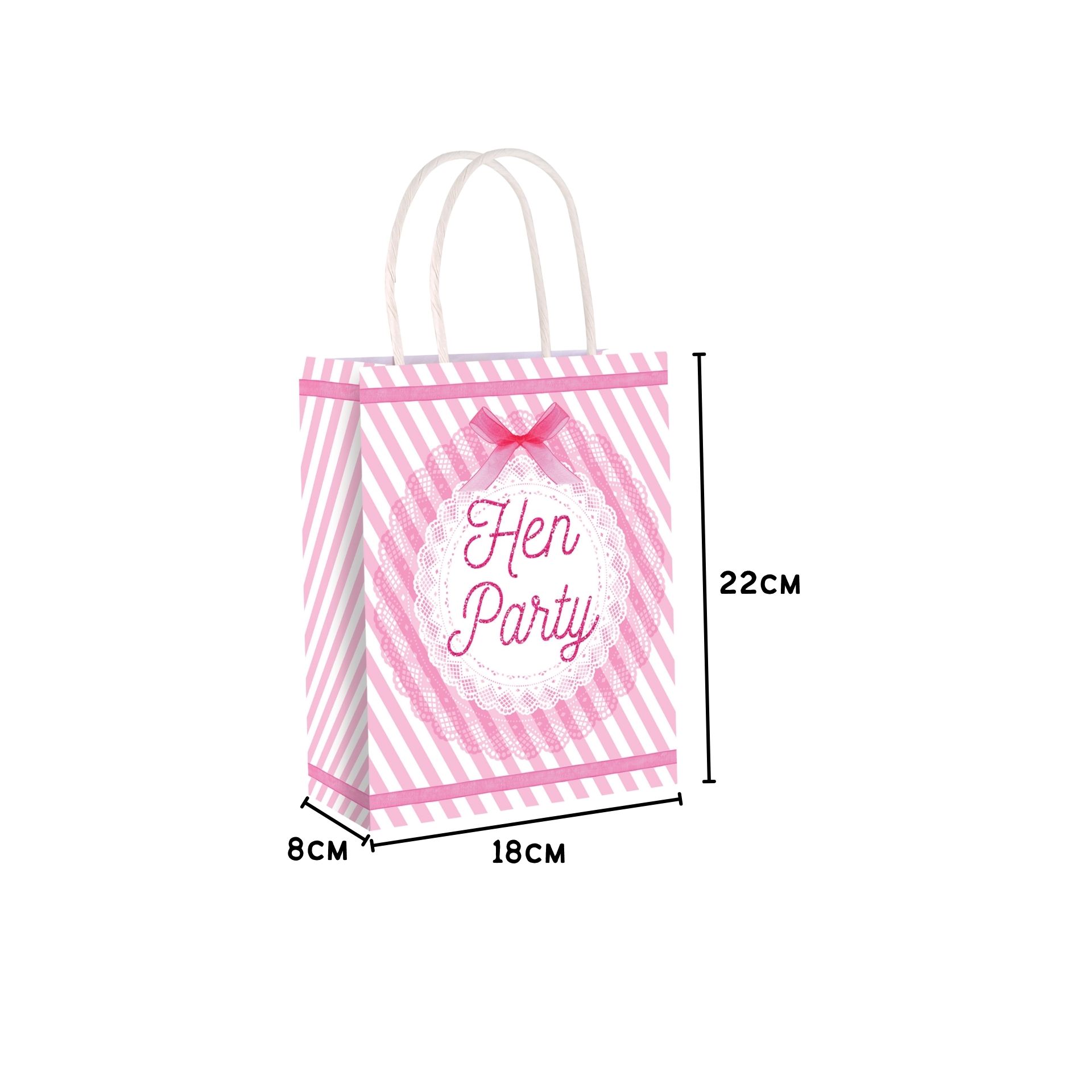 Hen Party Paper Bag with Handles (Vintage Design) 22cm x 18cm x 8cm