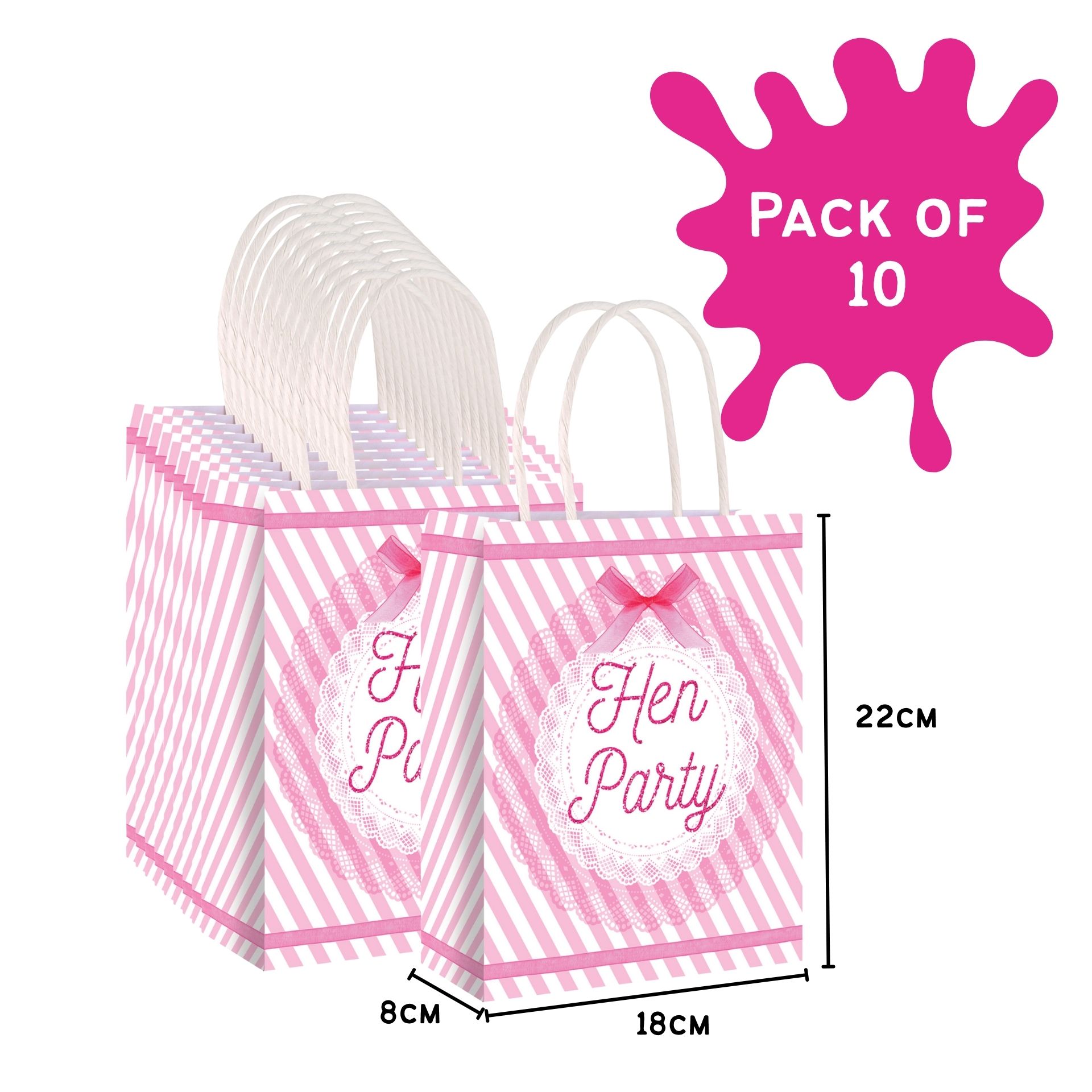 Hen Party Paper Bag with Handles (Vintage Design) 22cm x 18cm x 8cm