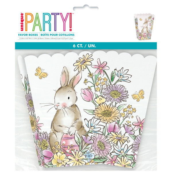 Easter Whimsy Scalloped Edge Paper Treat Boxes (6 pack)