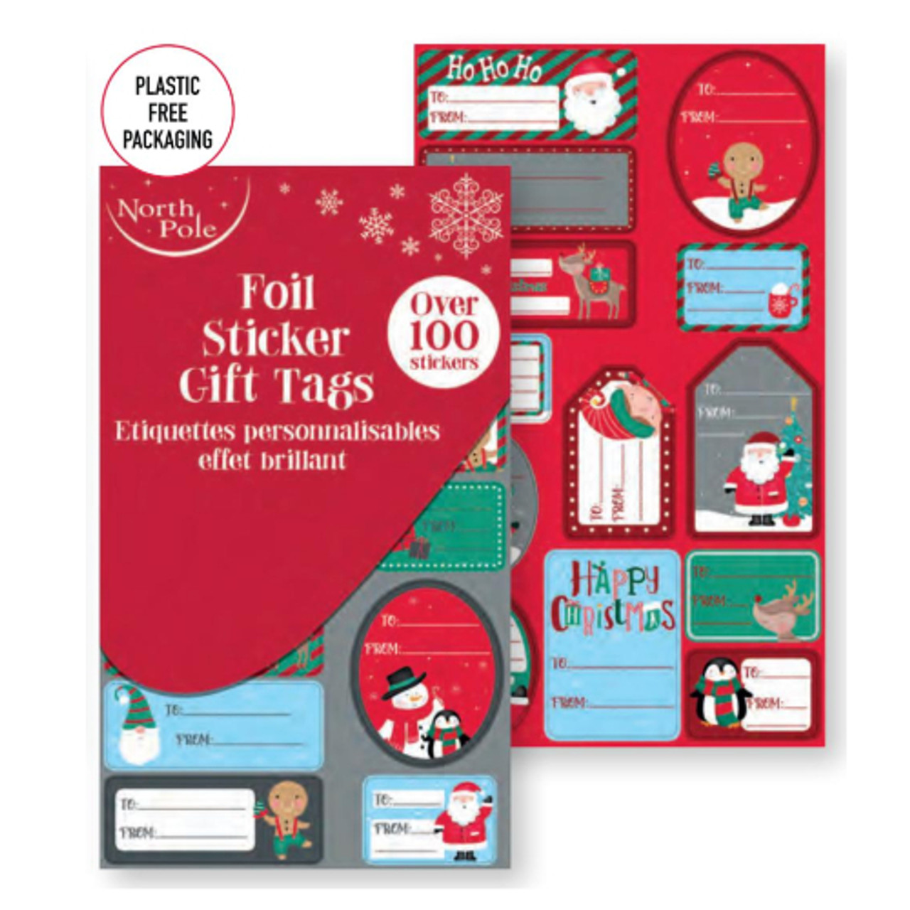 North Pole Foil Sticker Gift Tags
