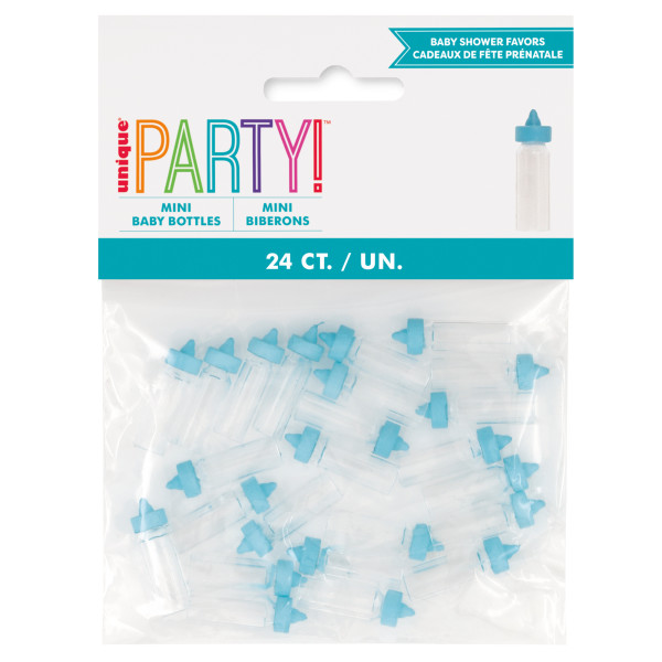 Blue Mini Baby Bottles Favors, (24 pack)