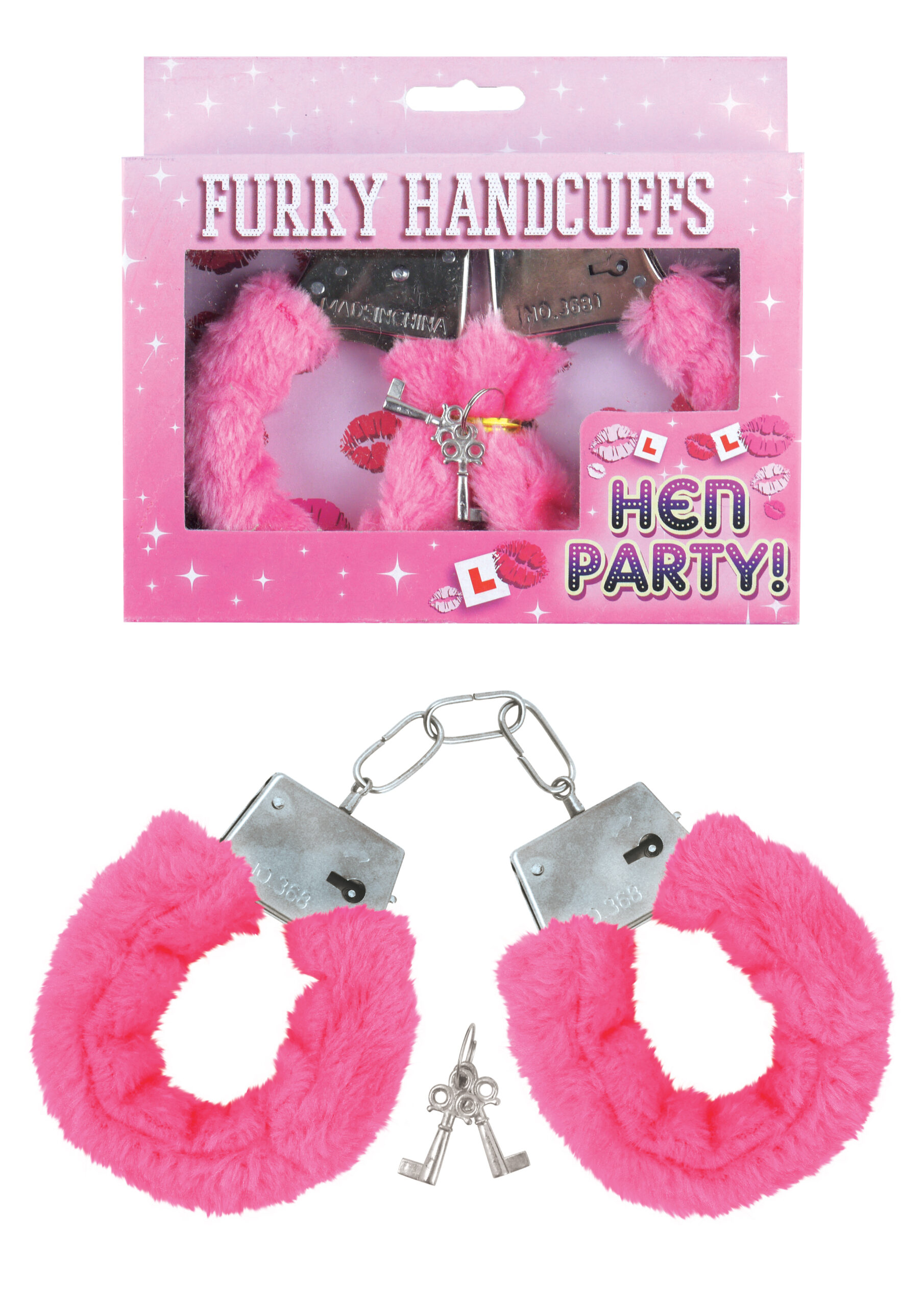 Furry Handcuffs with Keys (Pink)