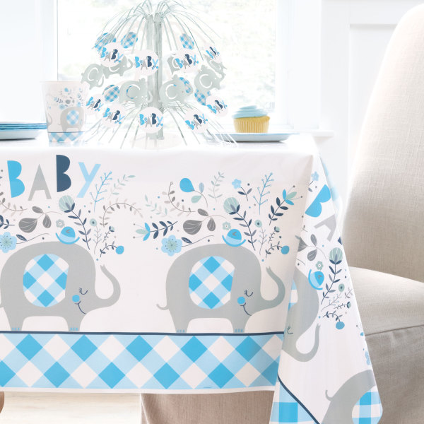 Blue Floral Elephant Cascade Centerpiece 8.5"