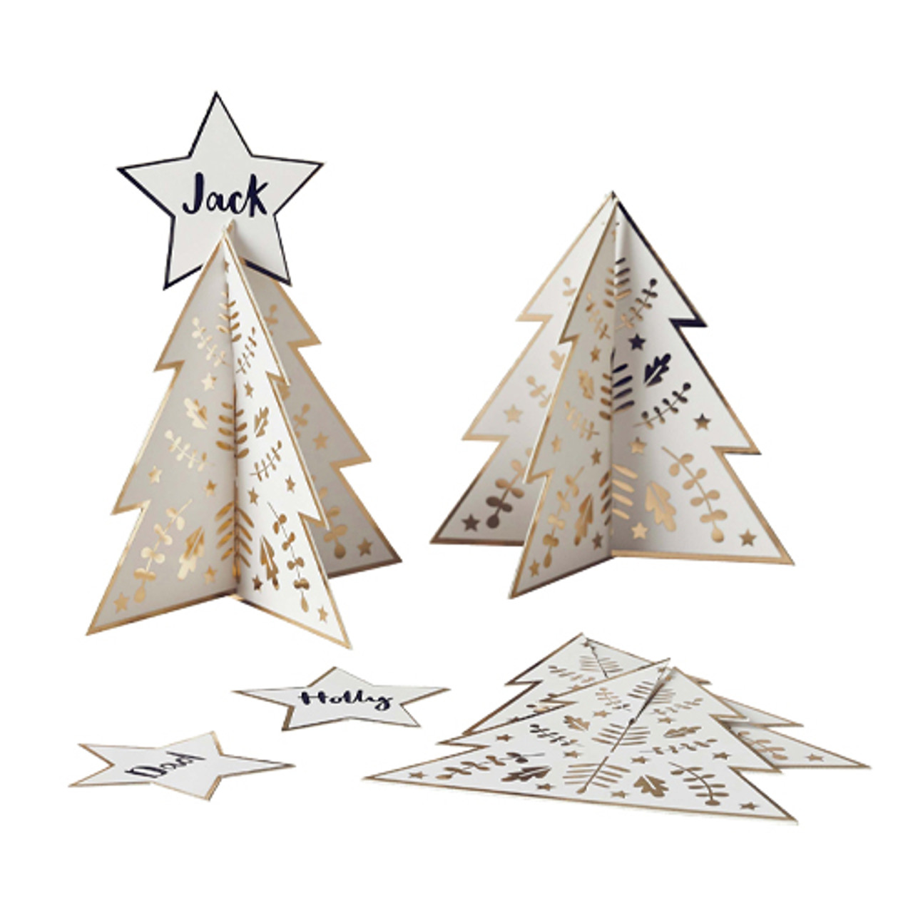 Festive Gold Christmas Tree Place Card Set (10 pack)