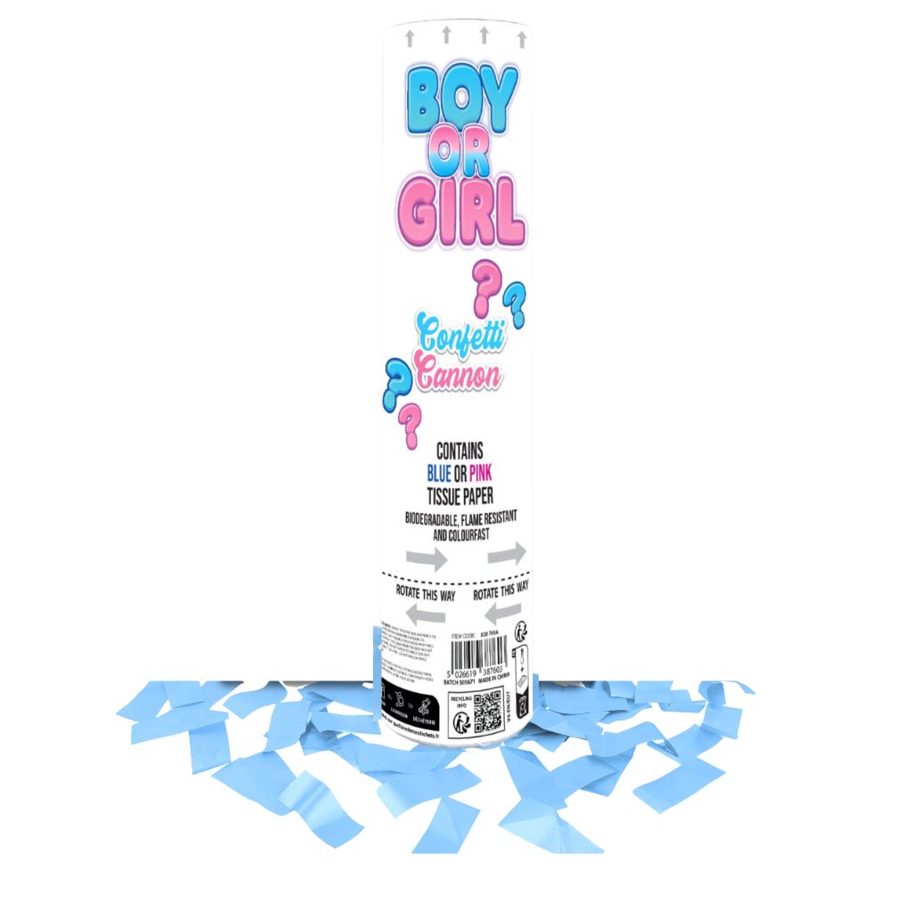 Gender Reveal Confetti Cannon - Blue
