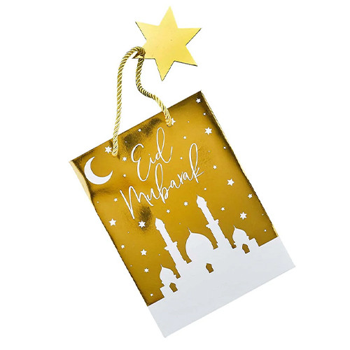Eid Mubarak Gold Gift Bags & Tags (5 pack)