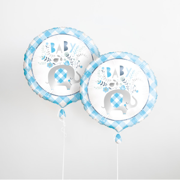 Blue 18" Floral Elephant Round Foil Balloon  