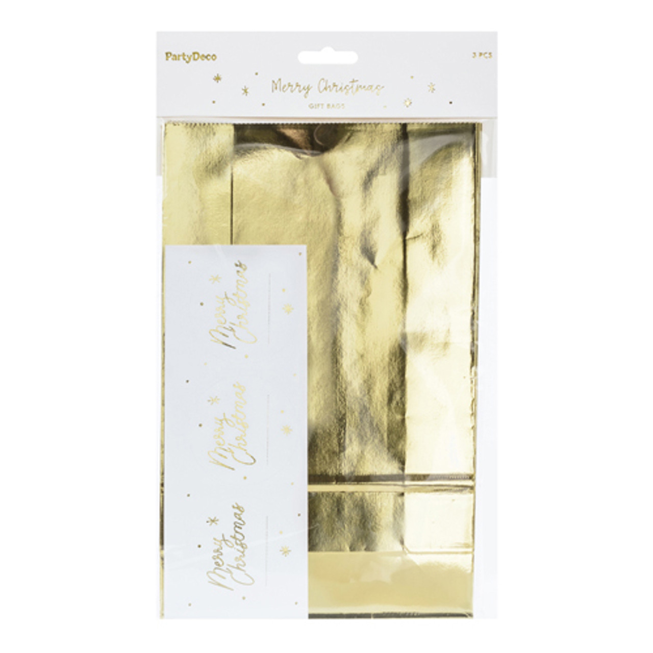 Metallic Gold Christmas Gift Bags (3 pack)