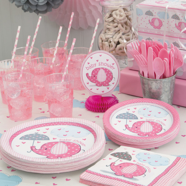 26 inch Pink Umbrellaphants Hanging Swirl Decorations  (3 pack)