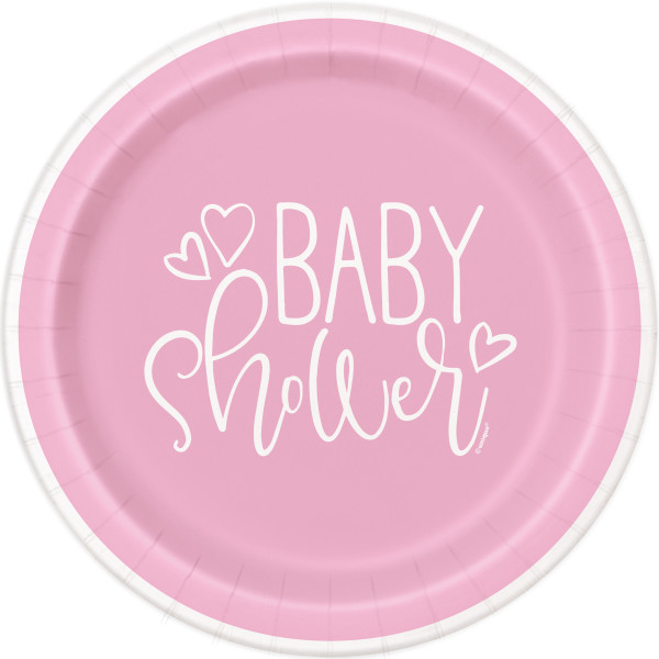 Pink Hearts Baby Shower Party Set