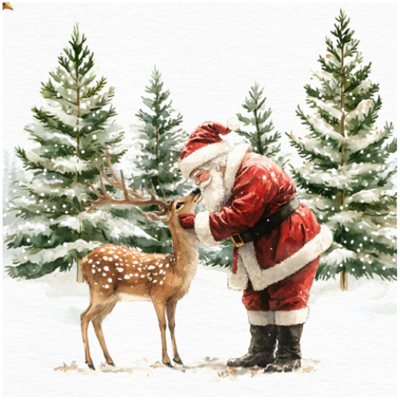 Festive Santa and Reindeer Paper Napkins (20 pack)