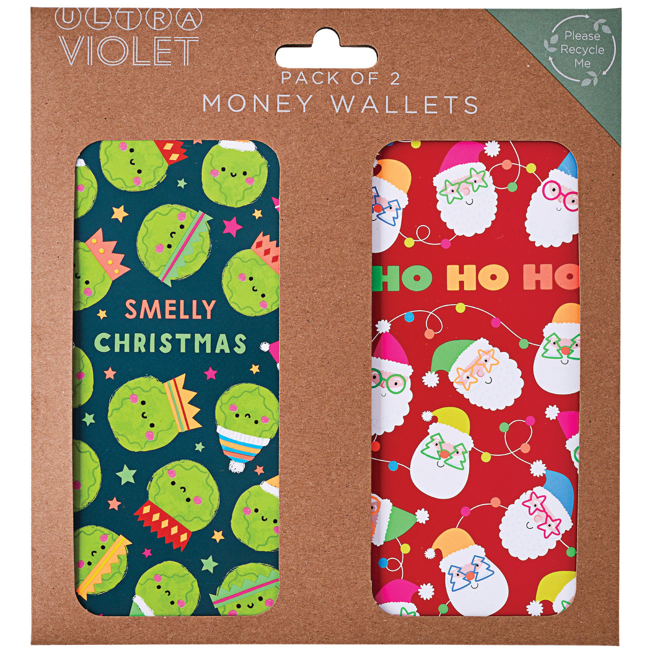 Ultra Violet Christmas Money Wallets (Pack of 2)
