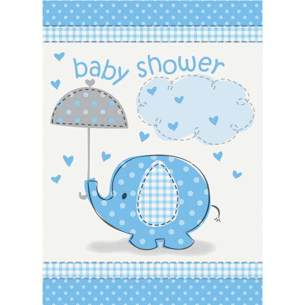 Umbrellaphants Blue Invitations, (8 pack)