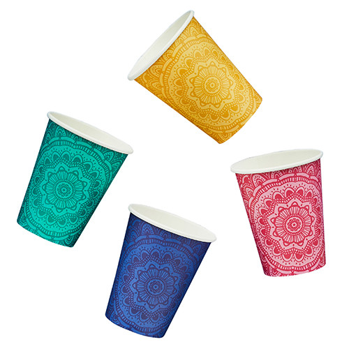 Colorful Mandala Paper Cups