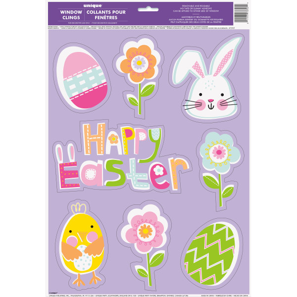 Lilac Easter Window Clings Sheet