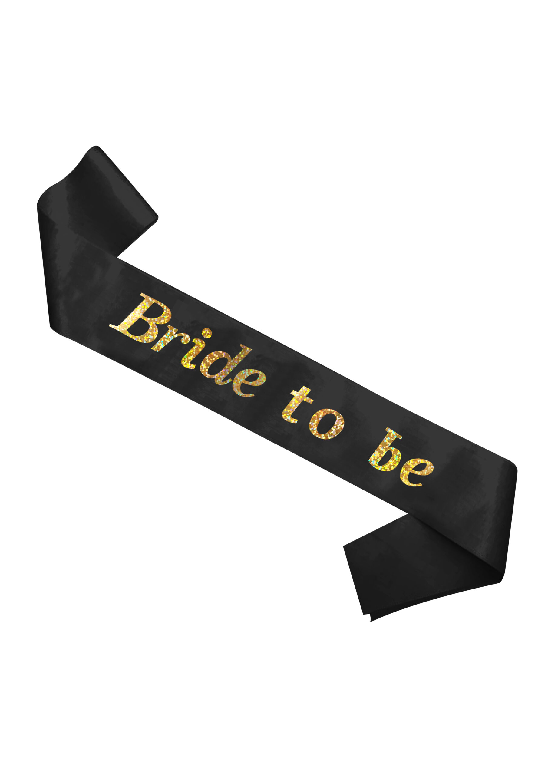 Bride to Be Hen Party Sash (Black with Holographic Text)