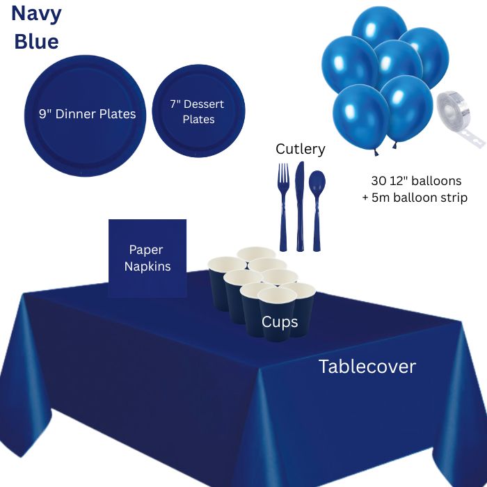 Navy Blue Party Supplies Set