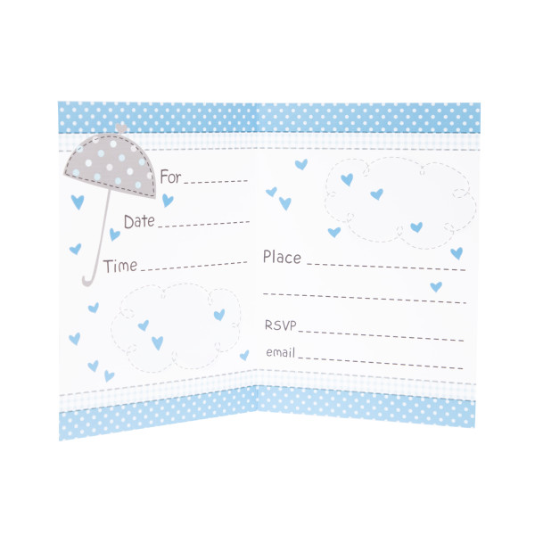 Umbrellaphants Blue Invitations, (8 pack)