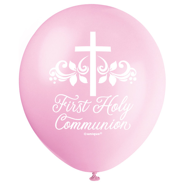 Pink Holy Communion Balloons