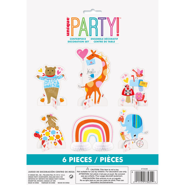 Zoo Baby Shower Centerpiece Decorations (6 pack)