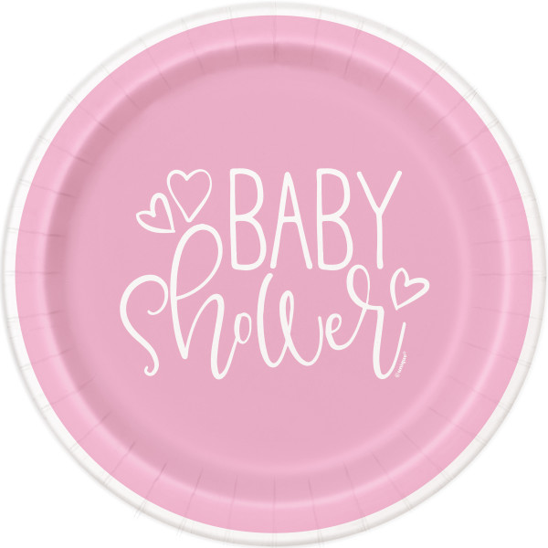 Pink Hearts Baby Shower Party Set