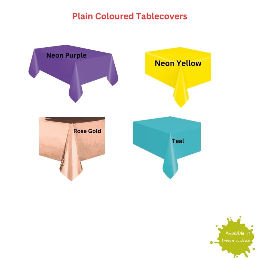 Plain Coloured Plastic Tablecovers – 137cm x 274cm