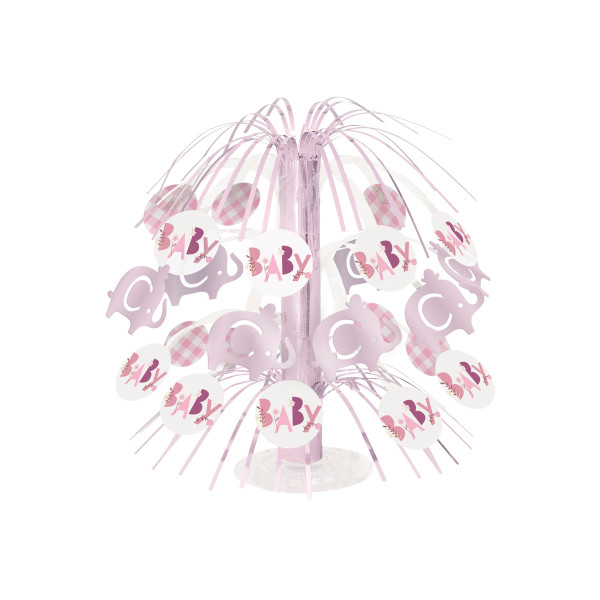 Pink Floral Elephant Cascade Centerpiece 8.5"