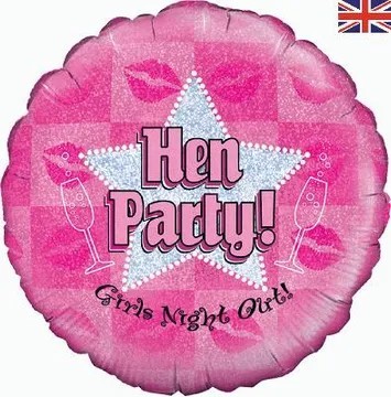 18 Inch Hen Party Holographic Balloon