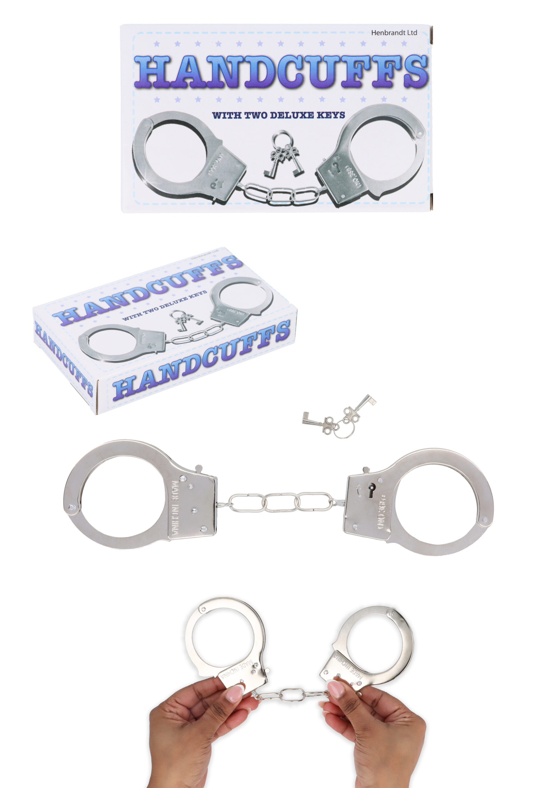 Metal Handcuffs with Keys – Novelty Present / Hen and Stag Party Accessories