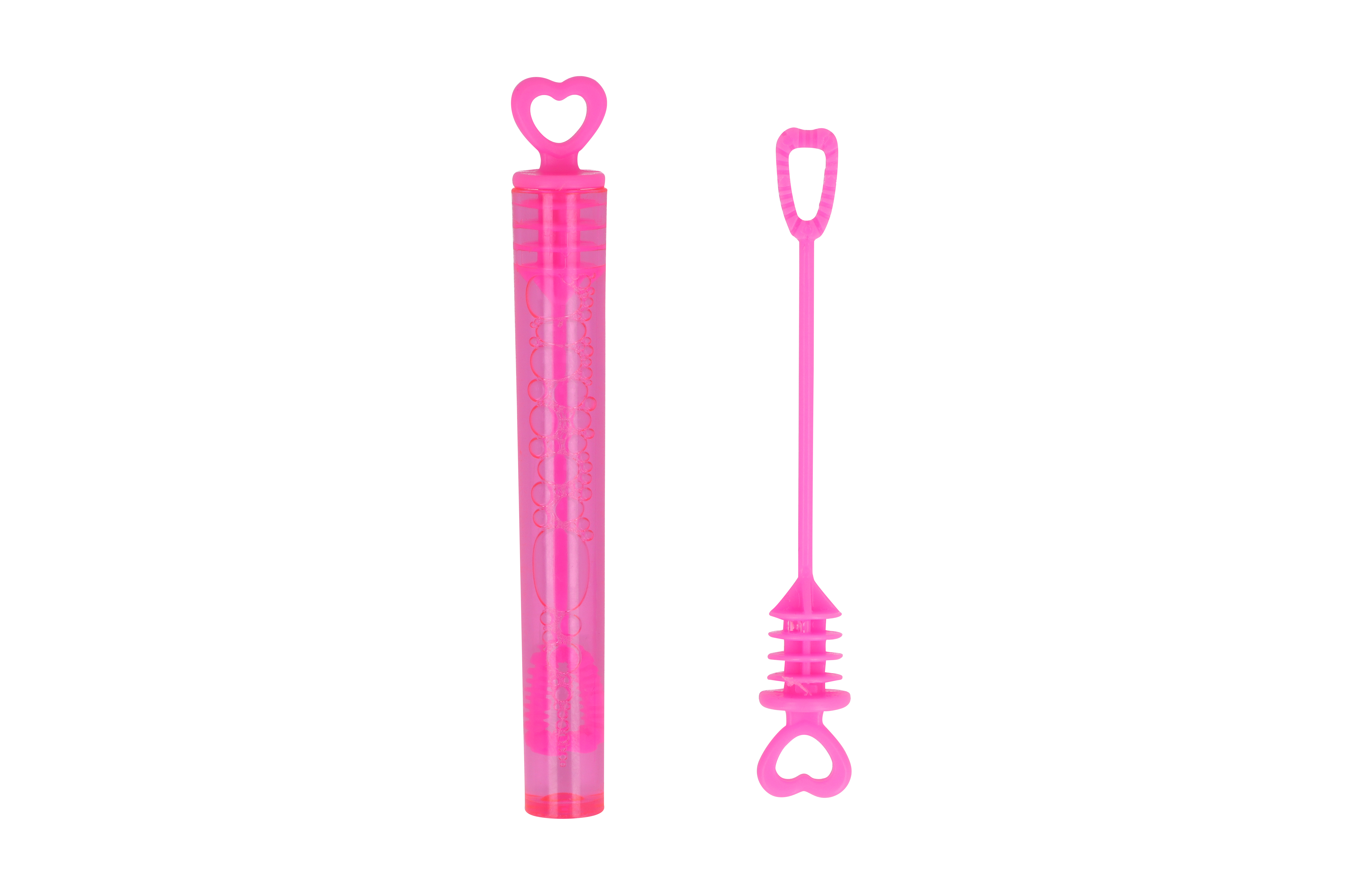 Pink Heart Bubble Tubes (4ml) Hen Party Accessories / Party Favours (12 pack)