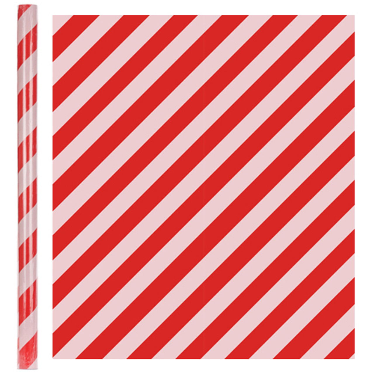 Red & Pink Stripes Wrapping Paper - 70cm x 2m (1)