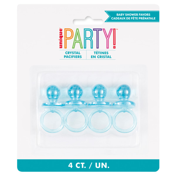 Blue Crystal Pacifier Favors 2" (4 pack)