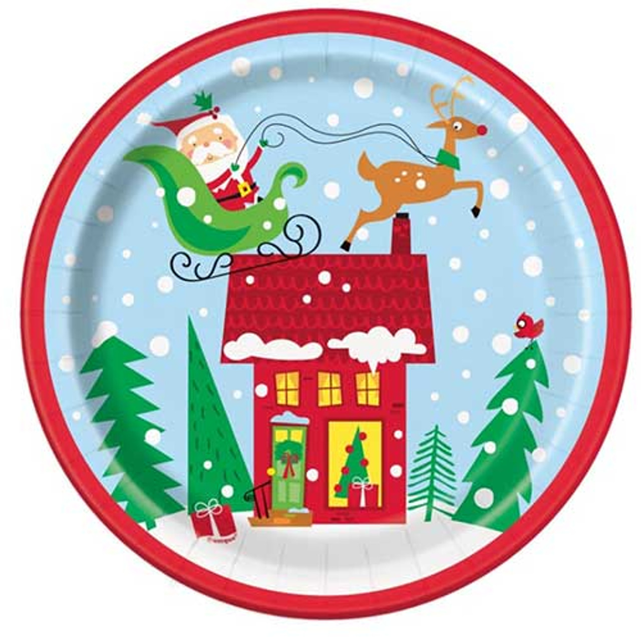 Colourful Santa Paper Plates (8 pack)