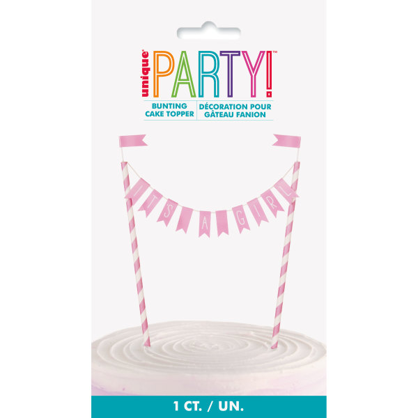 It's a Girl Baby Shower Bunting Cake Topper