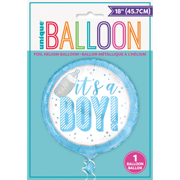 Blue "It’s a Boy" Round Foil 18 inch Balloon  