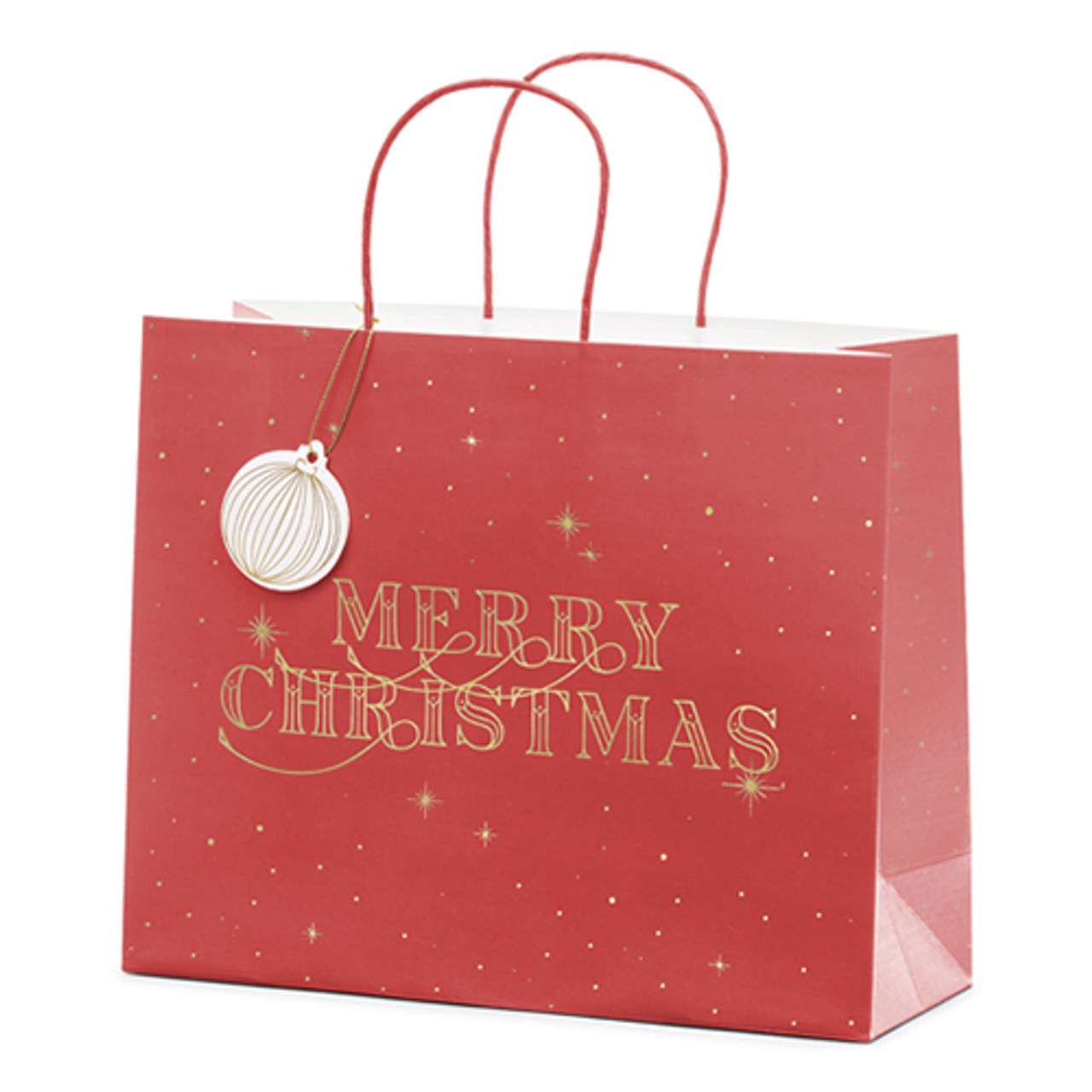 Merry Christmas Red Gift Bag & Tag