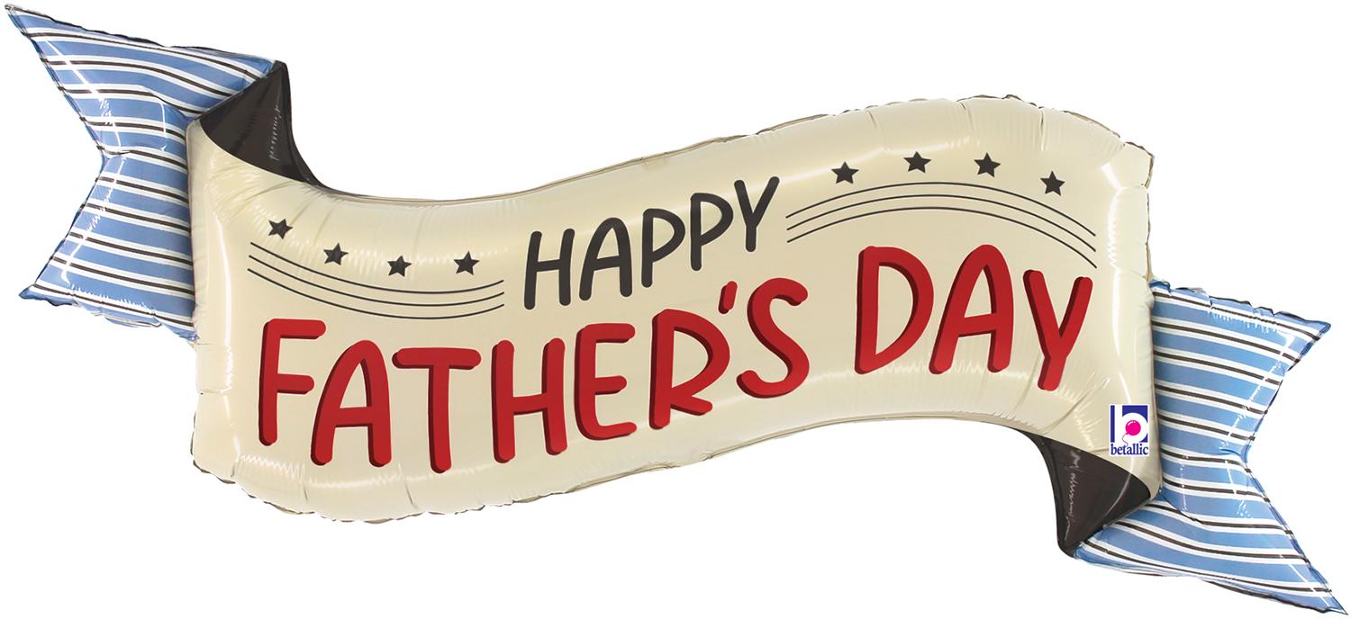 Large 51inch Banner-Shaped 'Happy Father's Day' Foil Balloon