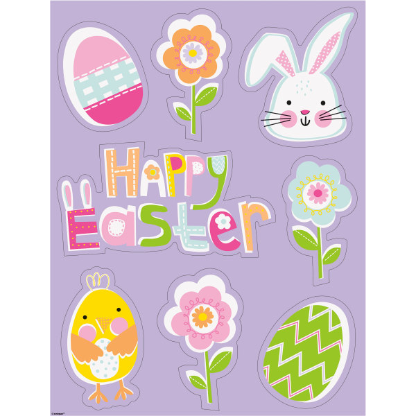 Lilac Easter Window Clings Sheet