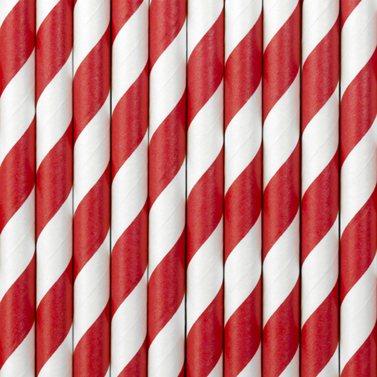 Red and white striped paper straws (10 pack)