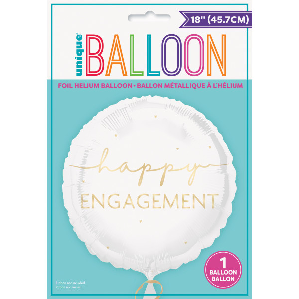 Round "Happy Engagement" 18 inch Foil Balloon