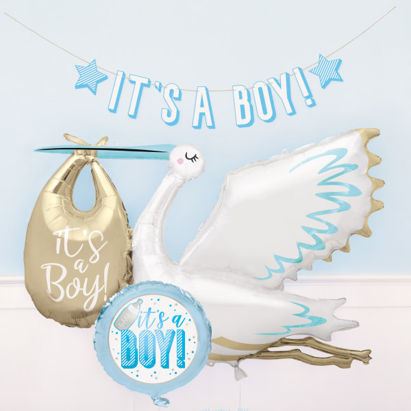 Stork "It's a Boy" Giant Foil 29 inch Balloon 